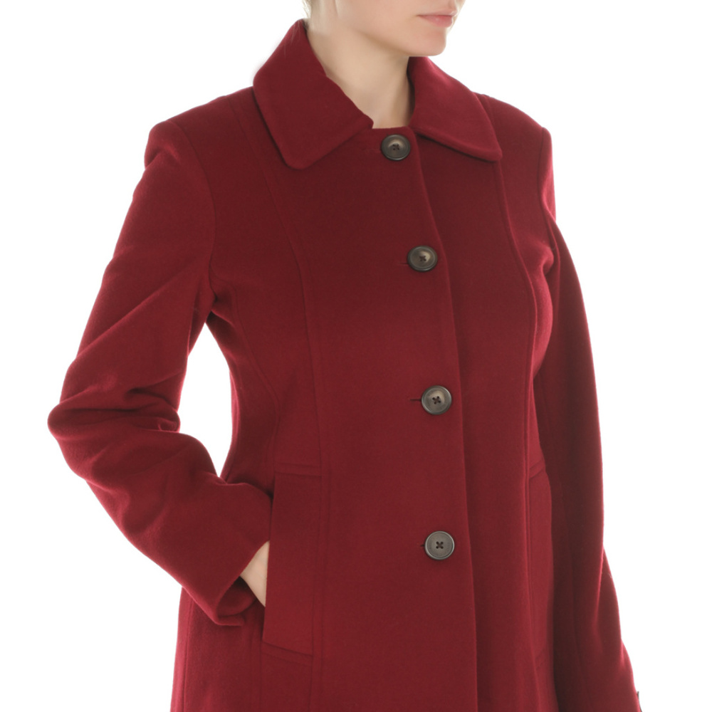 Anne Klein Red Wool/Cashmere Blend Coat